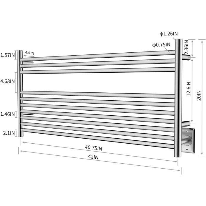 HEATGENE Straight Towel Rail Electric Towel Warmer & Reviews Wayfair